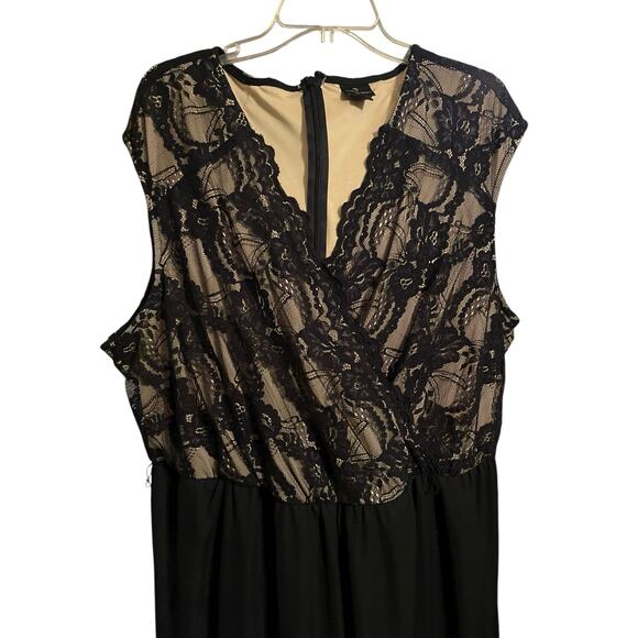 Worthington Black Lace & Chiffon Wide-Leg Plus Size Jumpsuit – Size 22W - Picture 4 of 5